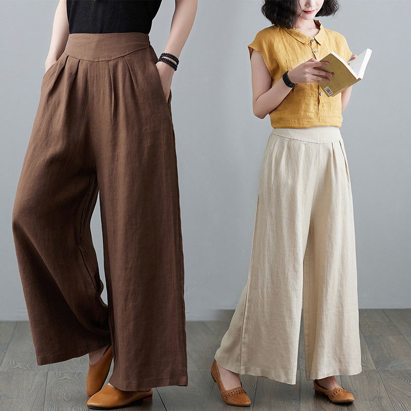 Women's Fashion Casual Cotton And Linen Slimming Casual Pants