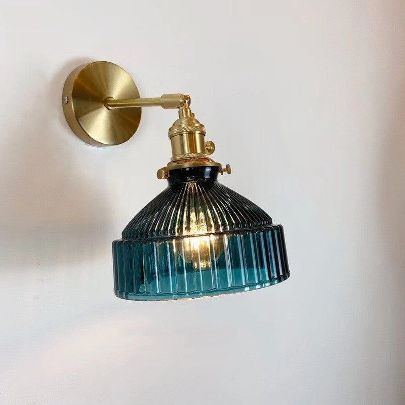 Nordic Retro Brass Glass Wall Lamp
