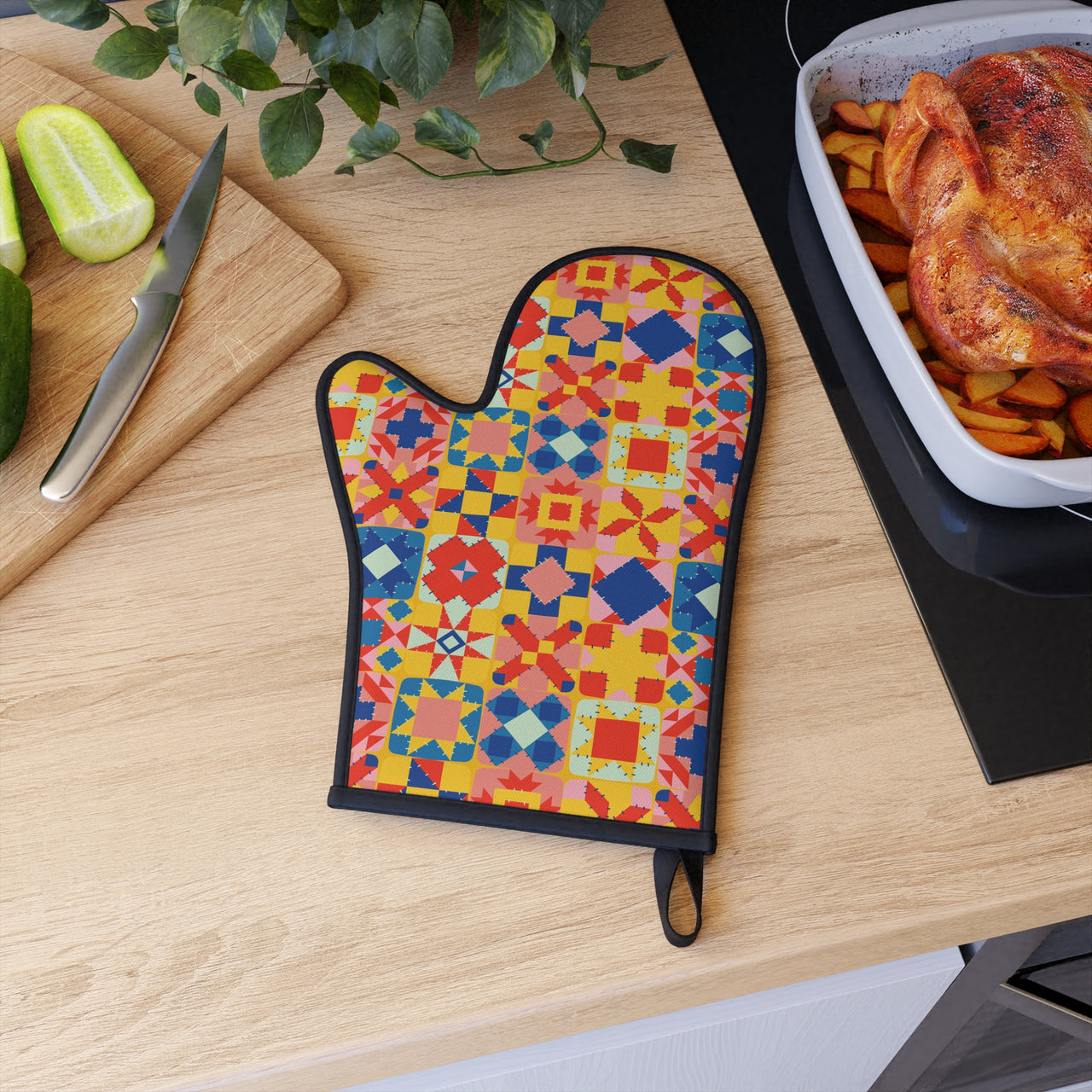 Colorful Patchwork Oven Glove