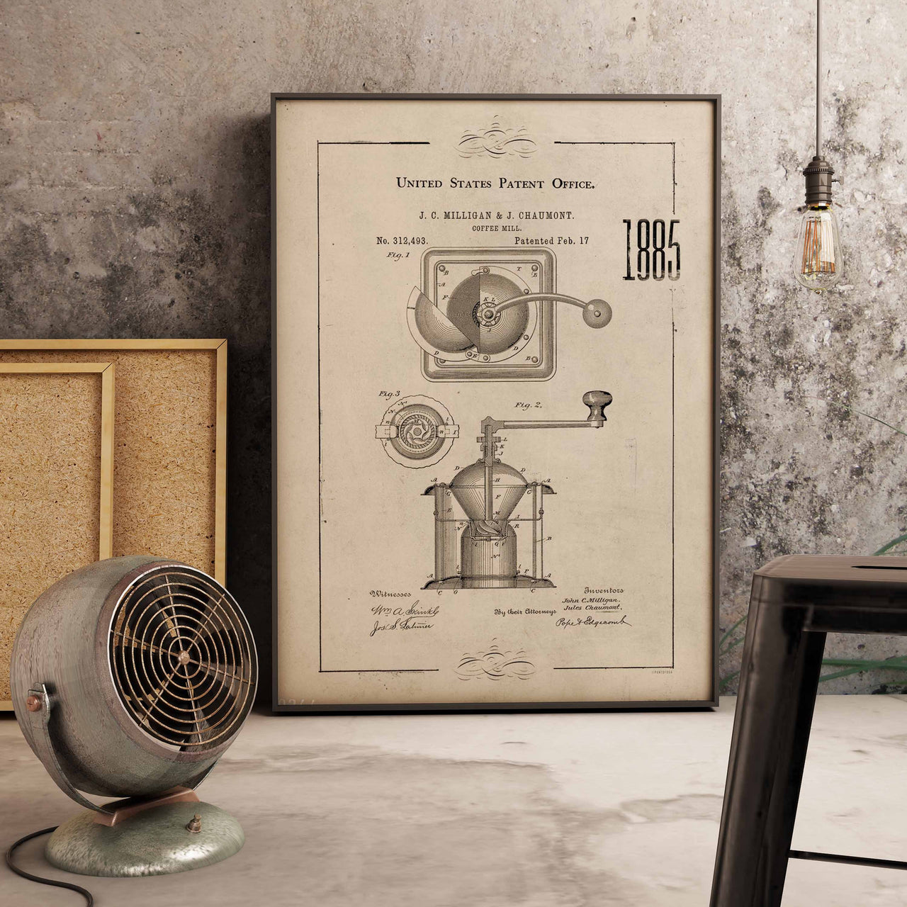 Vintage Industrial Mechanical Drawings Wall Decoration Canvas Poster