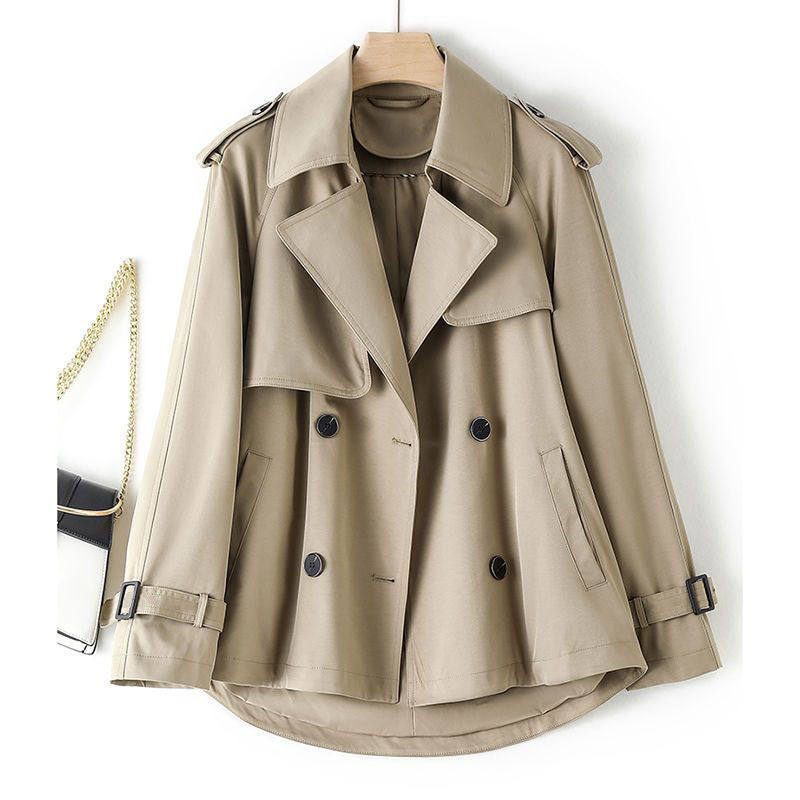 Short British Loose Drooping Trench Coat