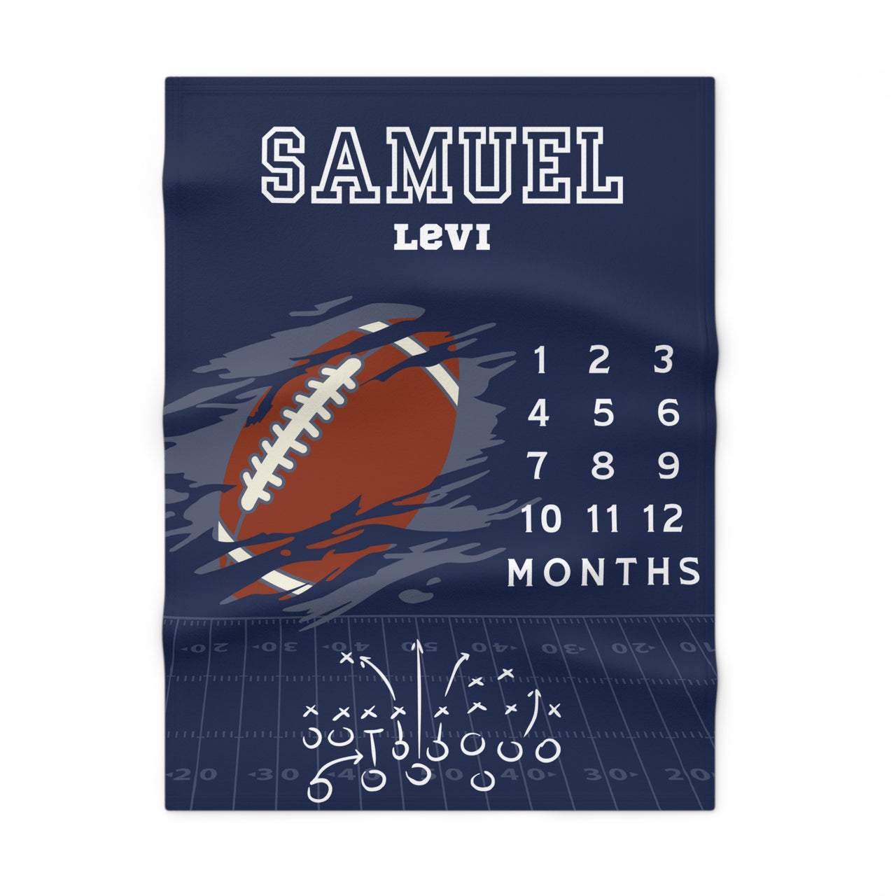 Football Soft Fleece Milestone Blanket, Boys Monthly Growth Tracker, Personalized Baby Blanket, Baby Shower Gift, Newborn Baby Gi