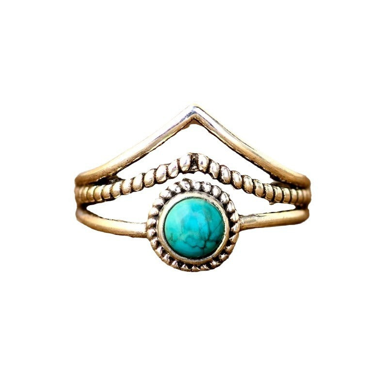 Vintage Women's Turquoise Jewelry Ring Gift