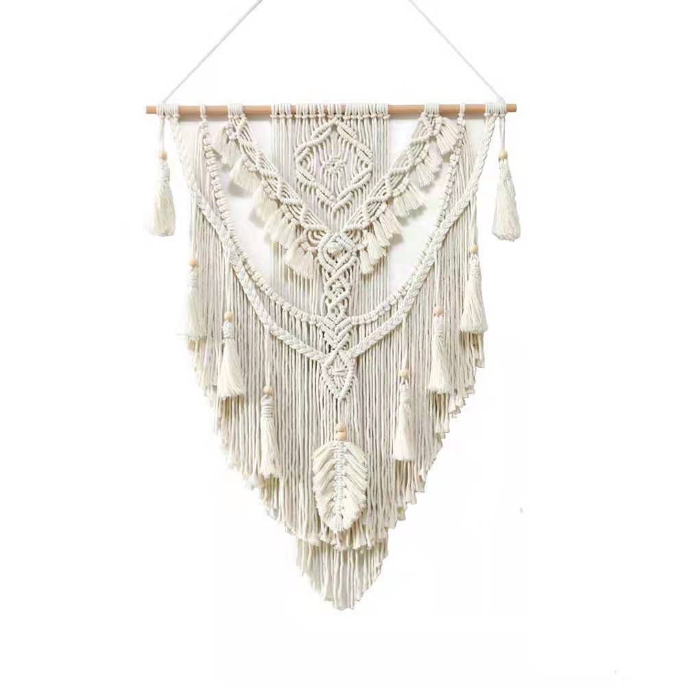 Nordic Bohemian Lace Fringe Handwoven Tapestry