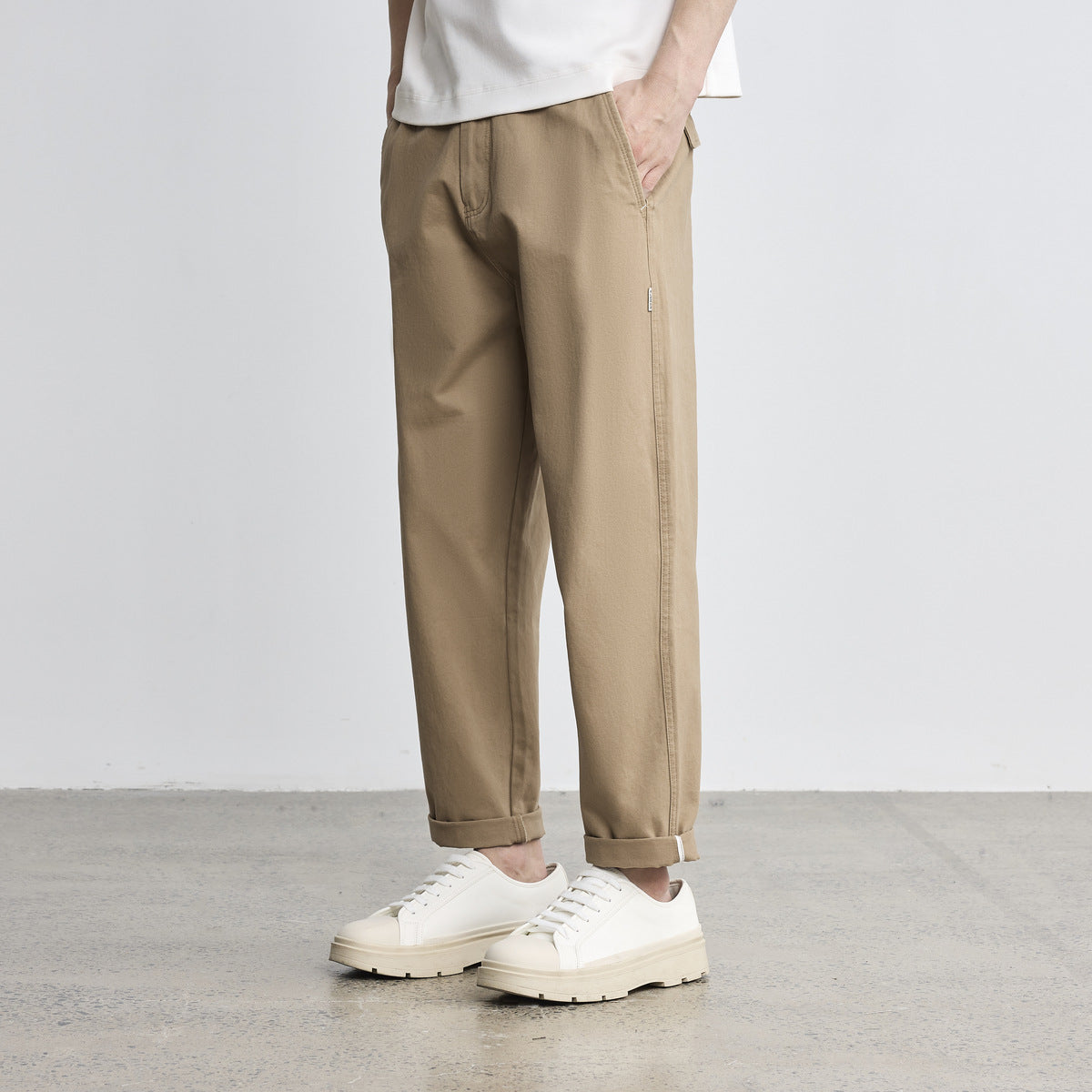 Cotton Straight Casual Pants Simple Light Business