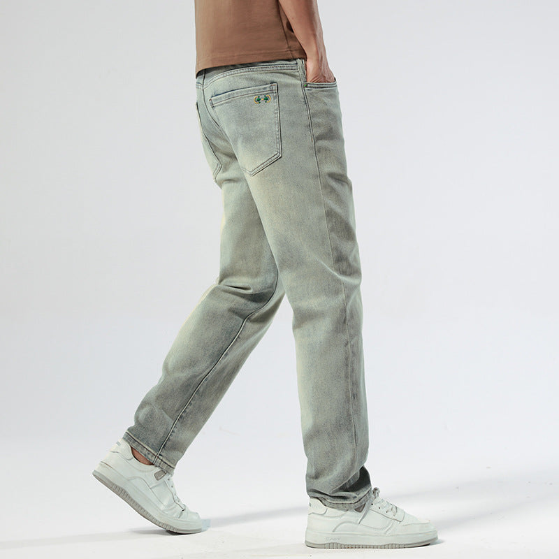 Casual Stretch Nostalgic Micro Ha Pencil Pants Youth Jeans Men