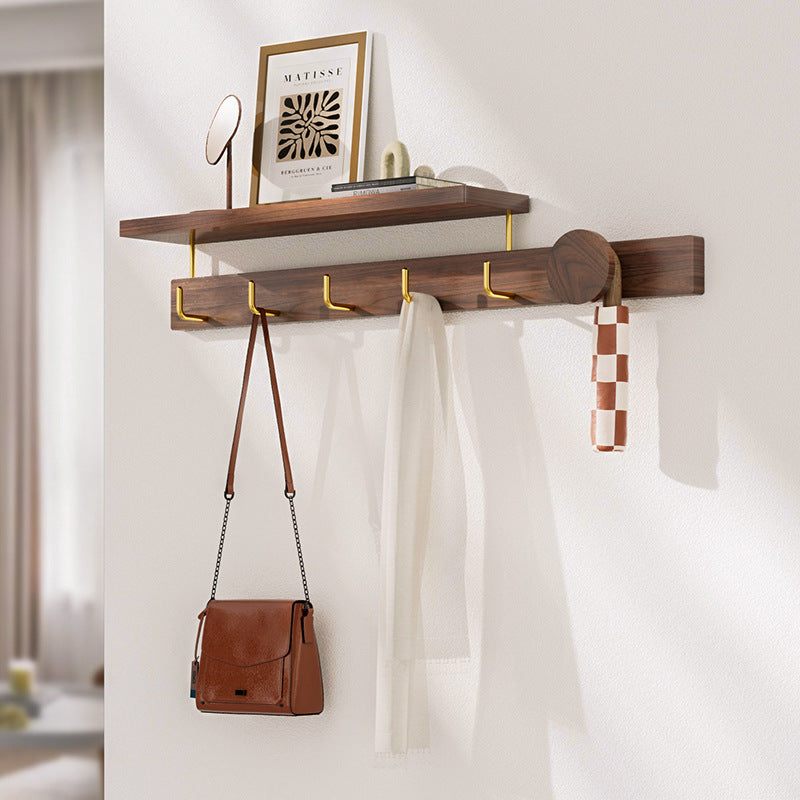 Wall-mounted Row Hook Punch-free Solid Wood Coat Hook