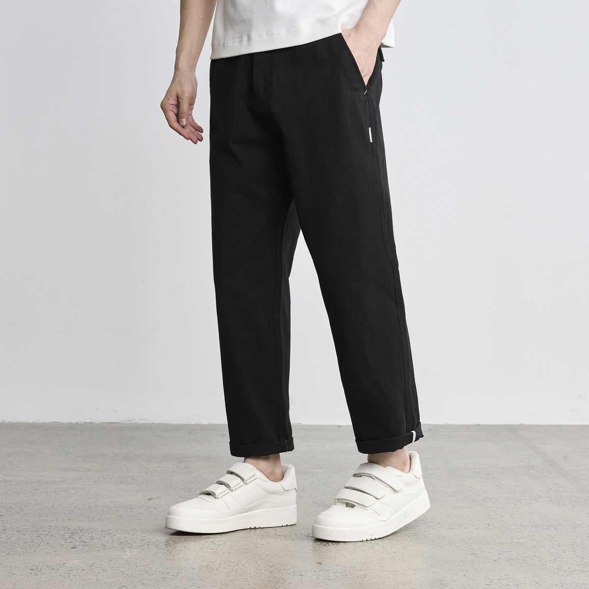 Cotton Straight Casual Pants Simple Light Business
