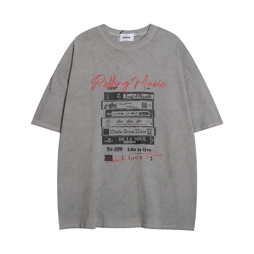 Punk Letter Print Short-sleeve Men's Hip Hop T-Shirt
