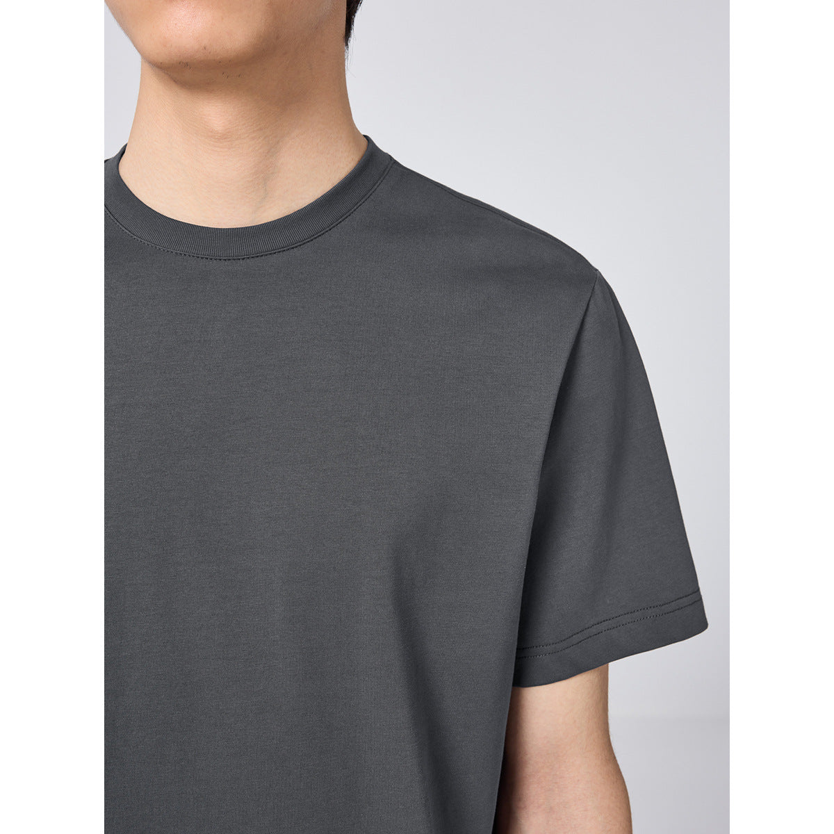 Solid Color Round Neck T-shirt Basic Cool Feeling