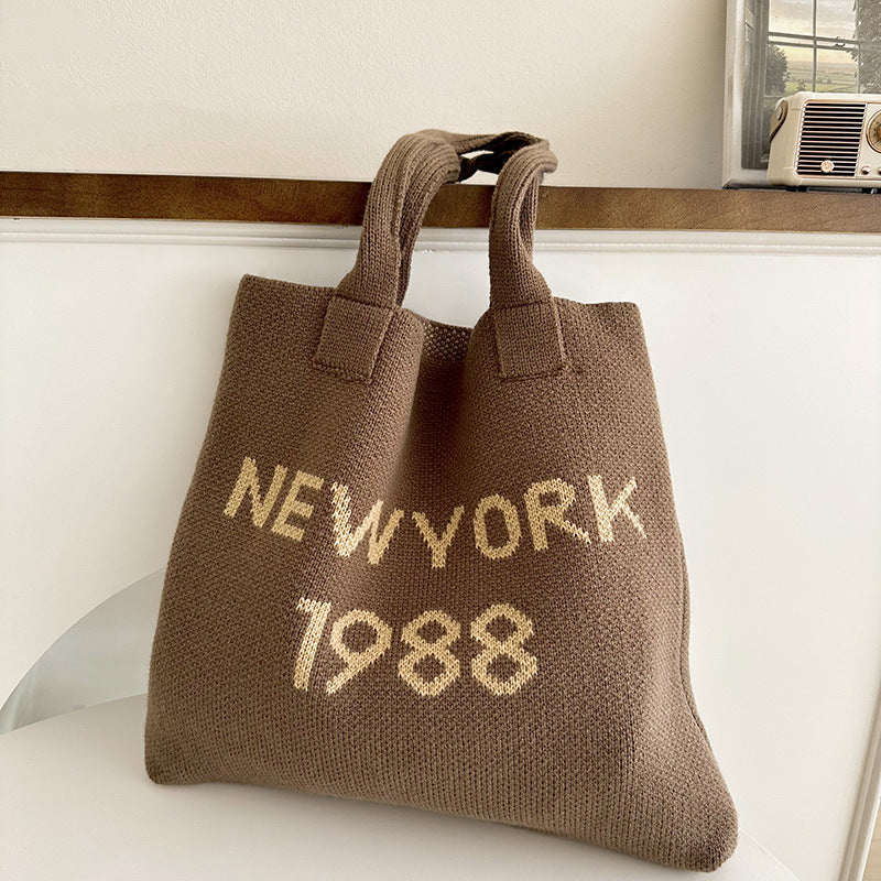 New York 1988 Women's Stylish Simple And Versatile Large Capacity Shoulder Tote