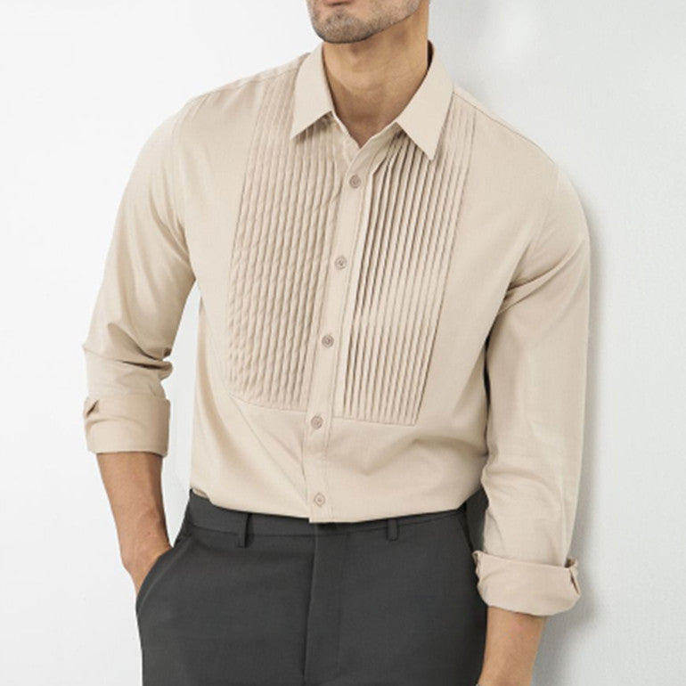 Men's British Business Gentleman Folding Shirt