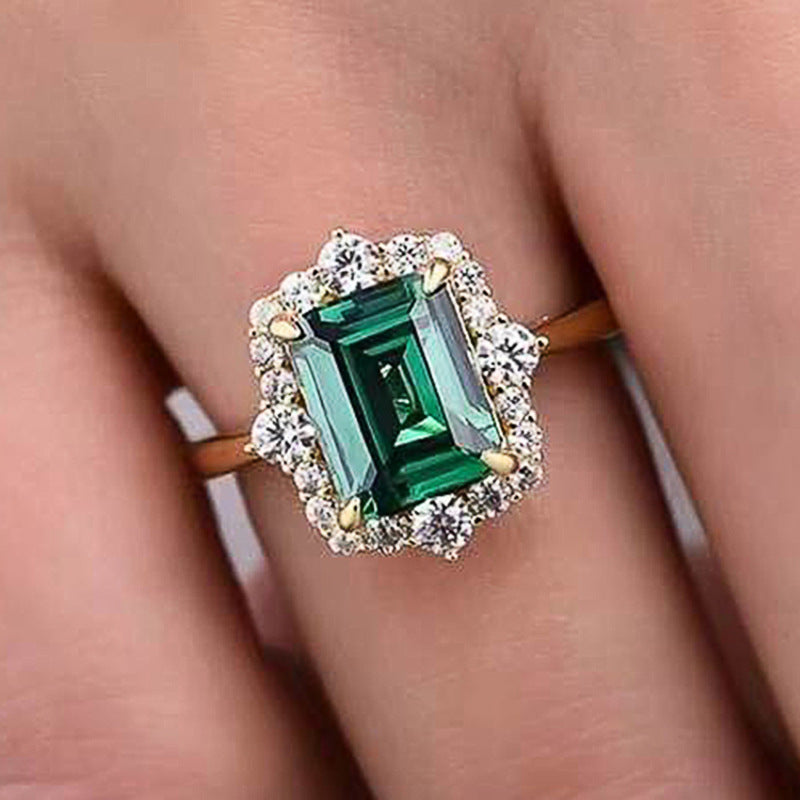 Colored Green Gems Zircon Ring