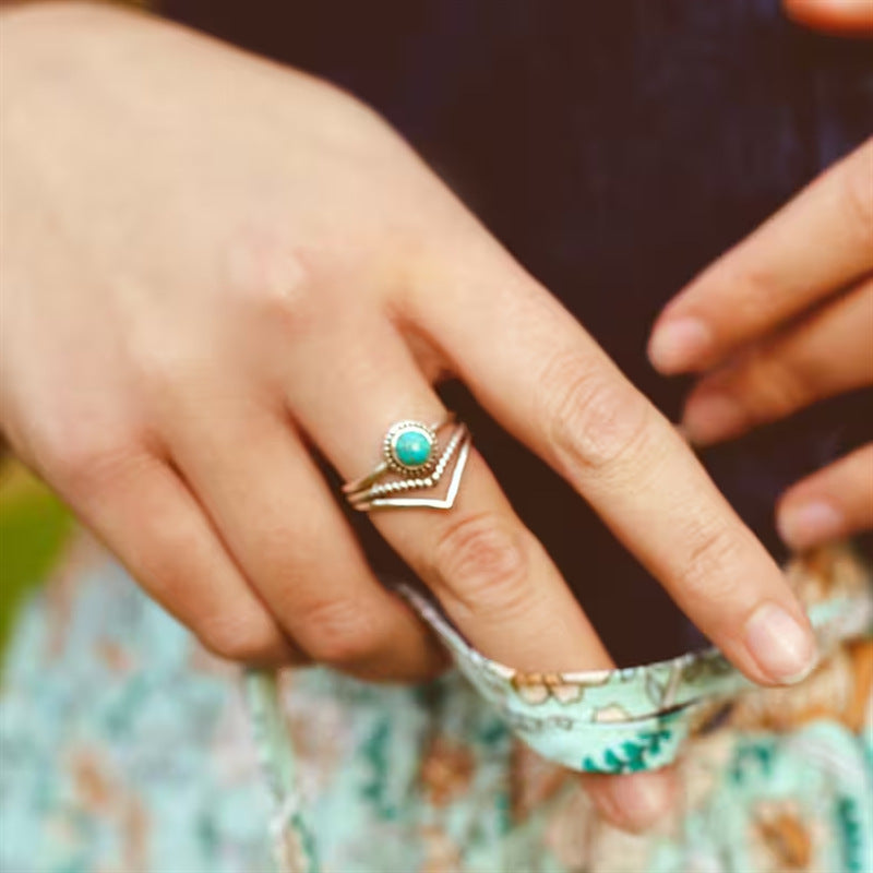 Vintage Women's Turquoise Jewelry Ring Gift