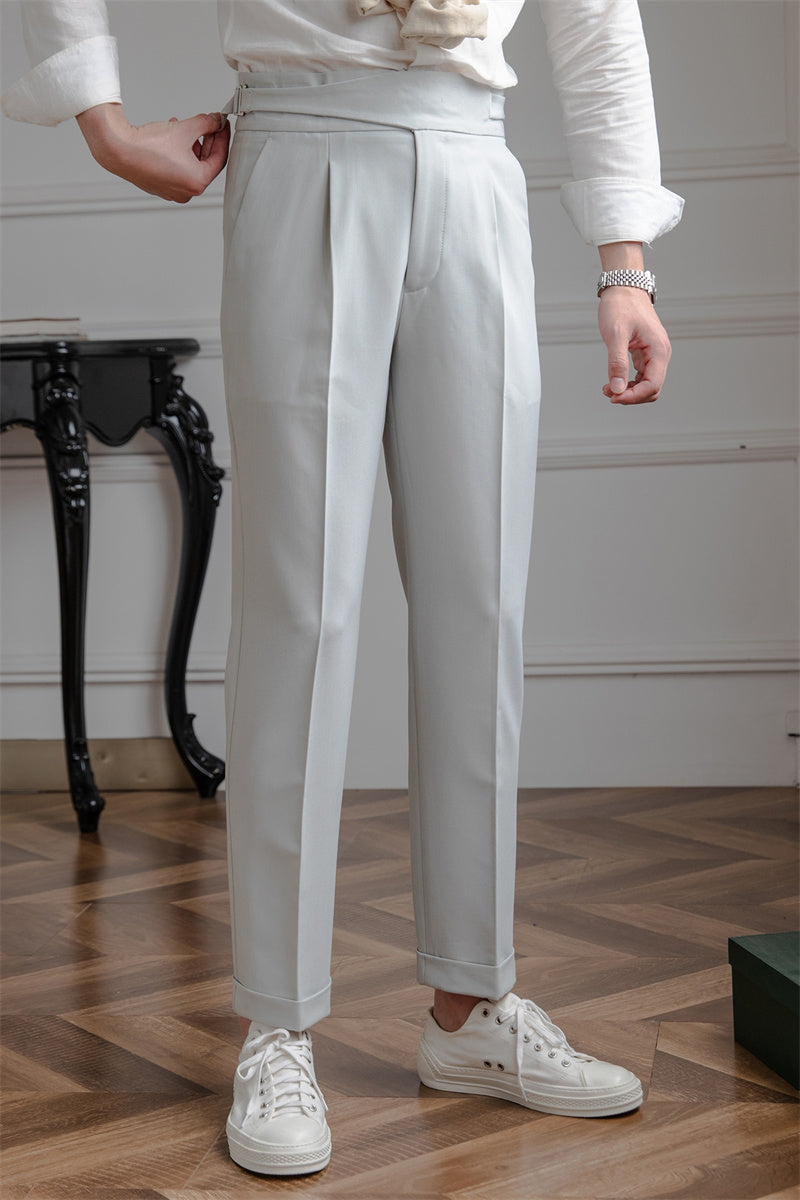 Men's Anti-wrinkle Casual Trousers High Waist Straight