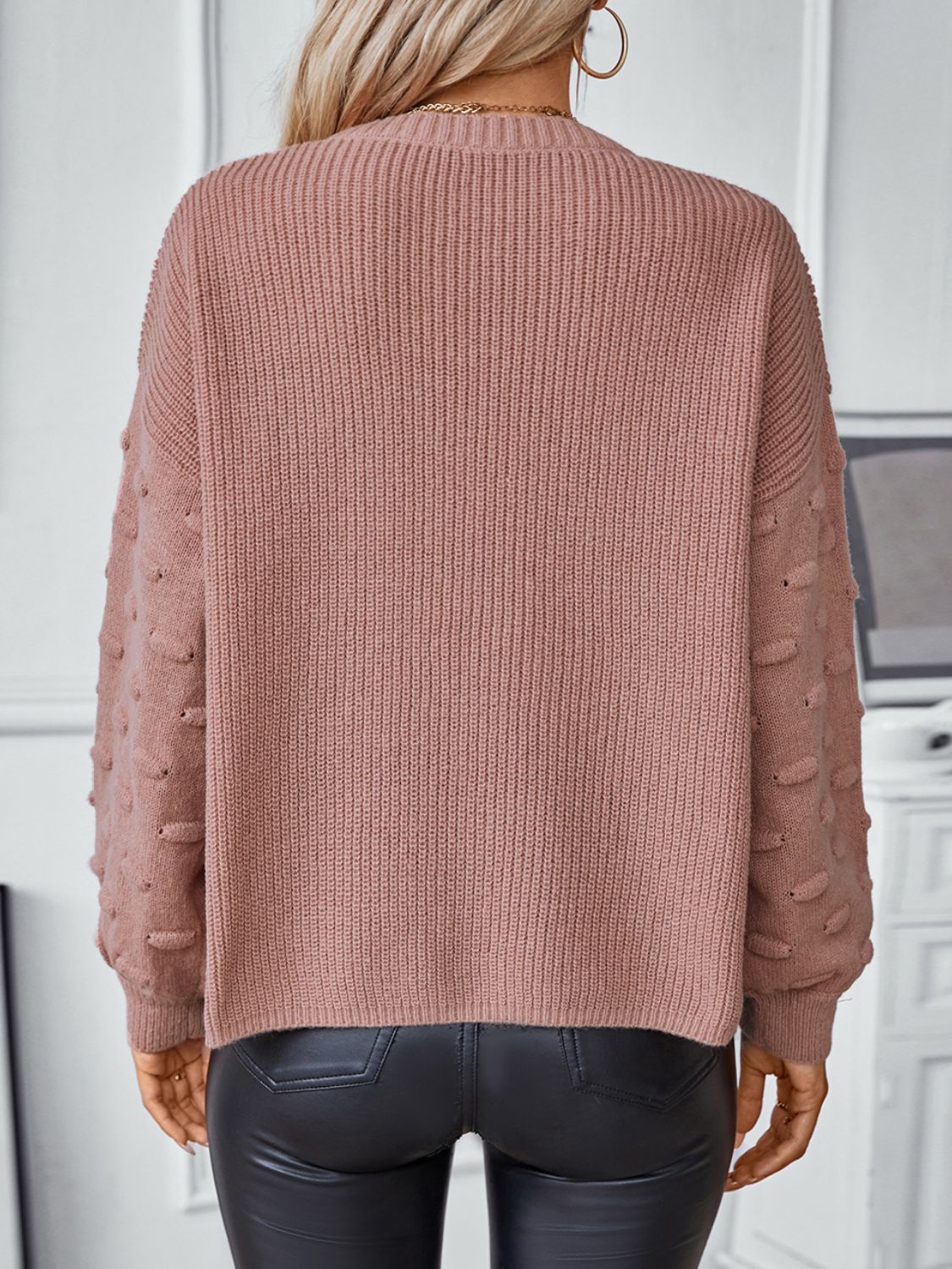 Round Neck Drop Shoulder Sweater