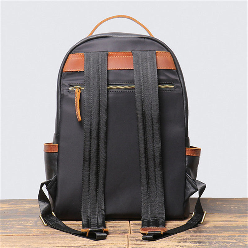 Retro Trend Leather Backpack Personality Color Contrast