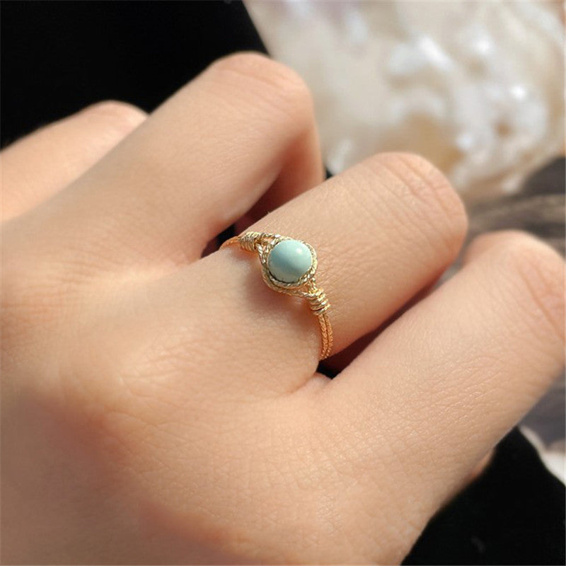 Fashion Natural Turquoise Handmade Ring
