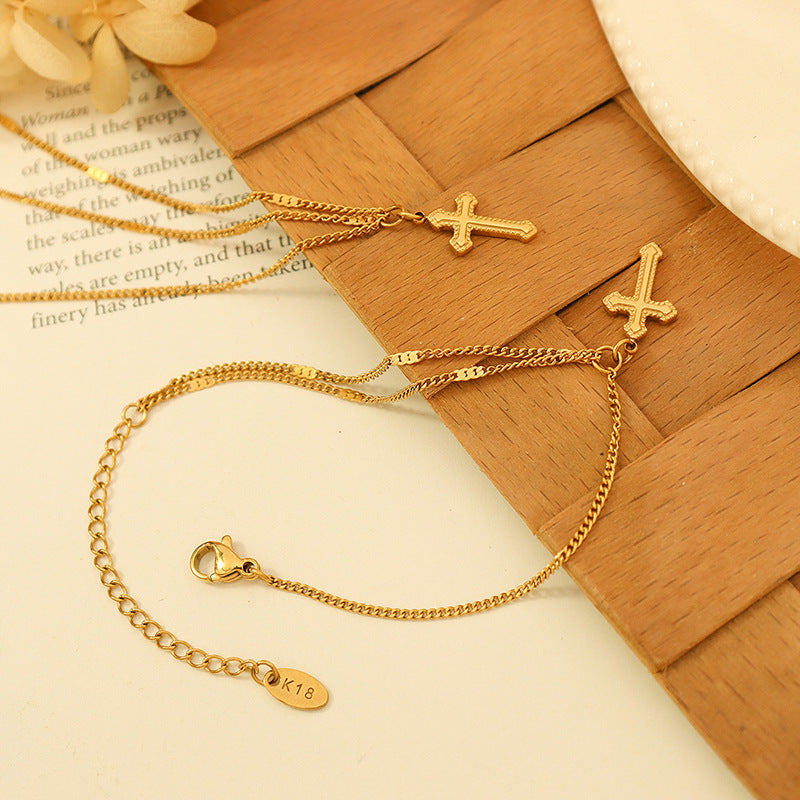 Simple Christian Cross Bracelet or Necklace