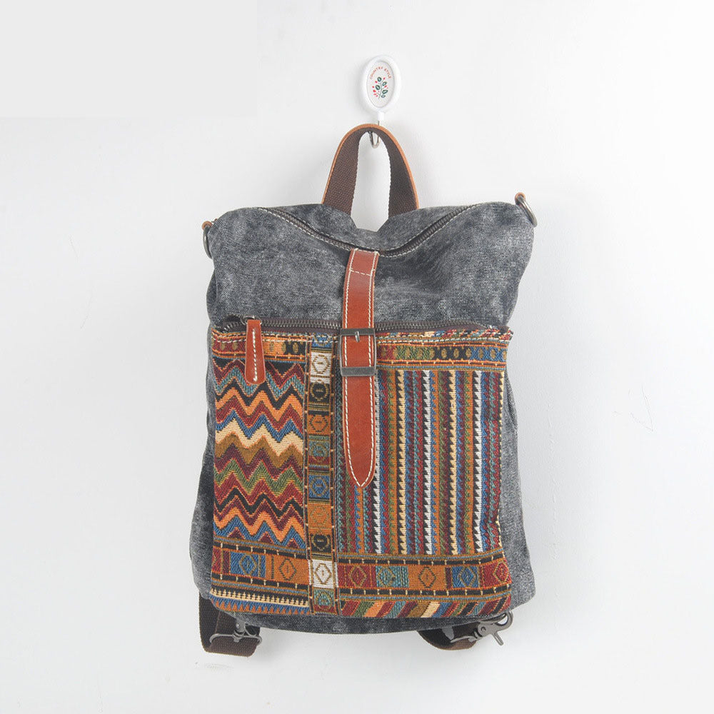 Retro Ethnic Style Diagonal Bag Canvas Women's