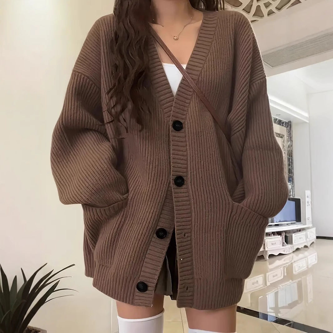 Loose Outer Wear Lazy Style Vintage Coat For Women