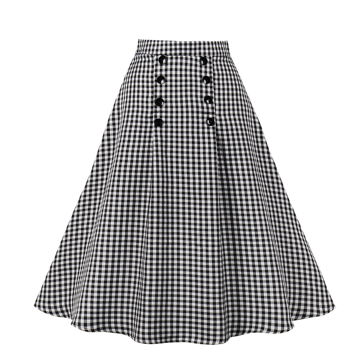 Women's High Waist Plaid A- Line Skirt