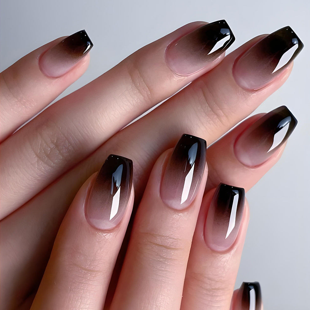 Black And White Gradient Ballet Nail Tips