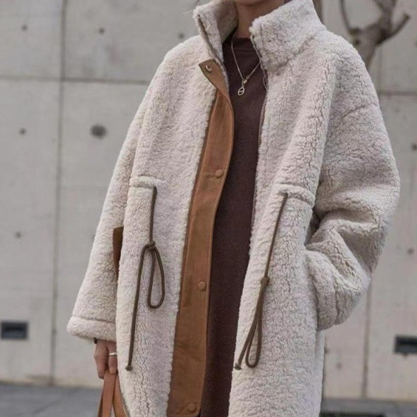 Wool Coat Thickened Mid-length Cotton