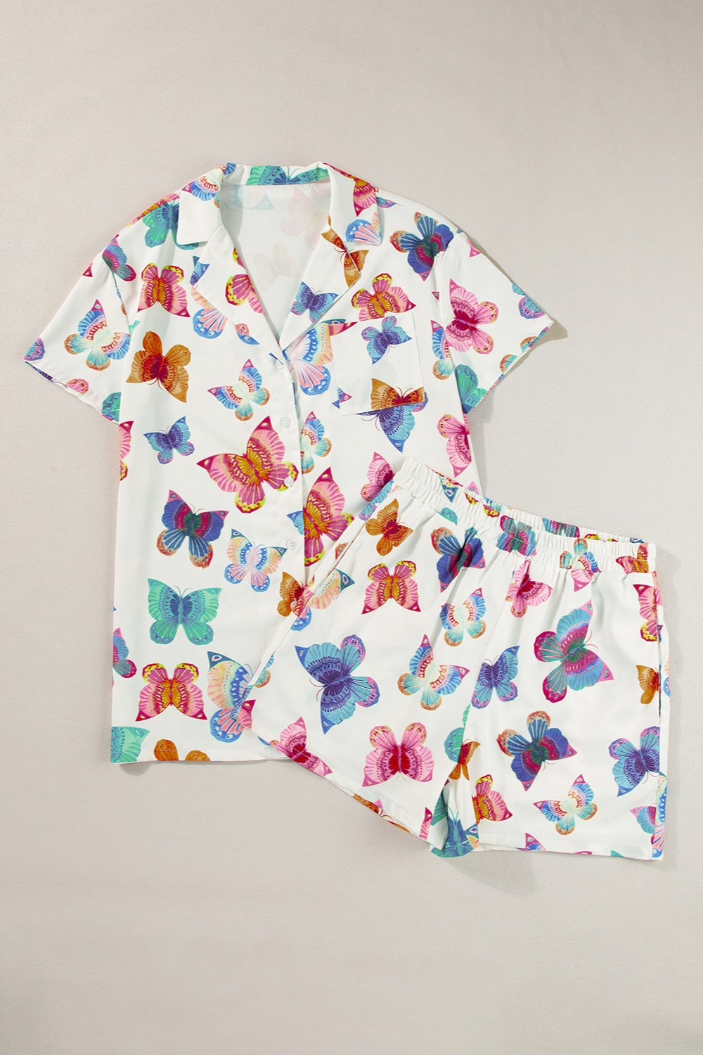 Butterfly Half Sleeve Top and Shorts Set
