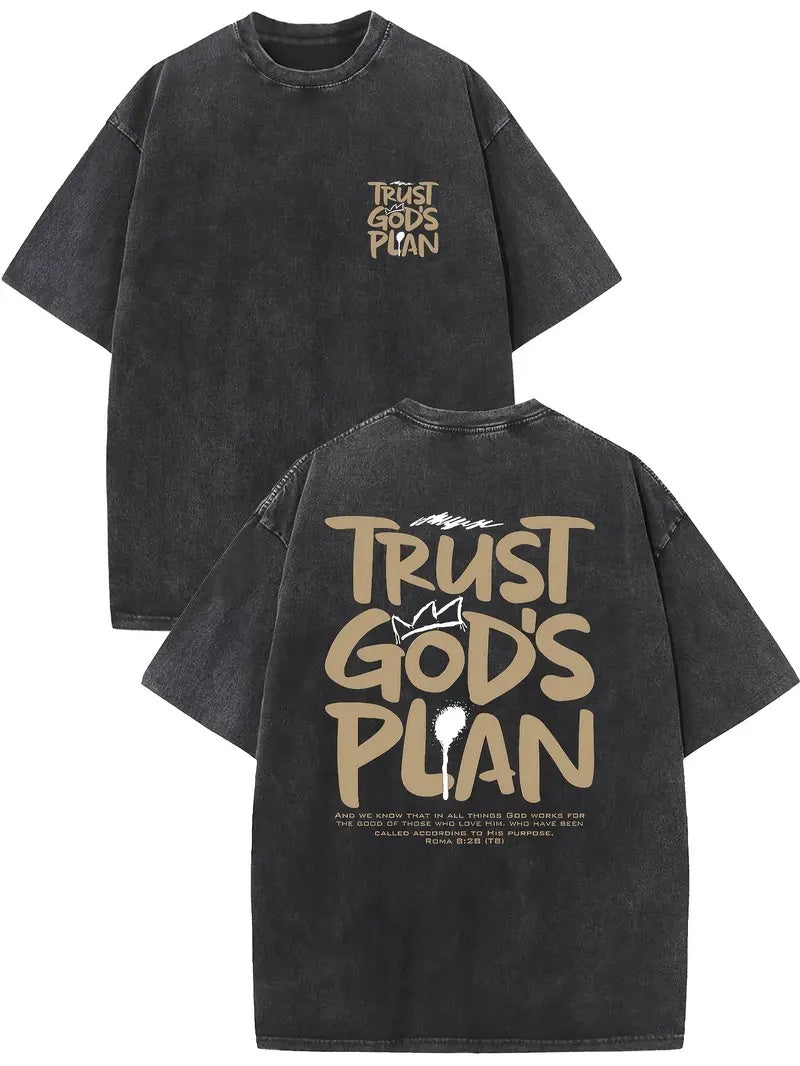 Men's Trust God's Plan Printed Short Sleeved Shirt