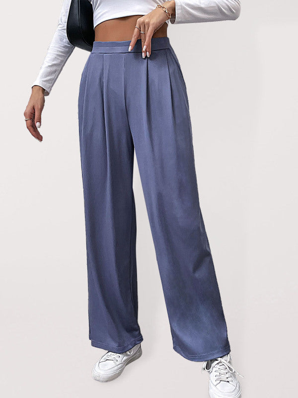 Wide Leg High Waist Pleated Pants Women