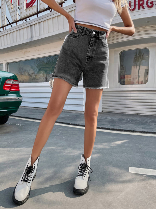 Trendy Loose Casual High Waisted Denim Shorts