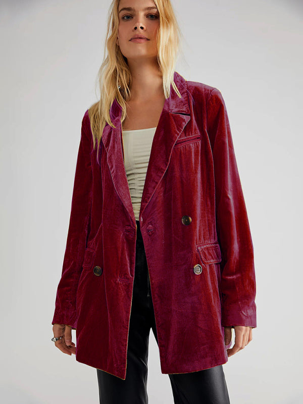 Jewel Tone Velvet Jacket Blazer