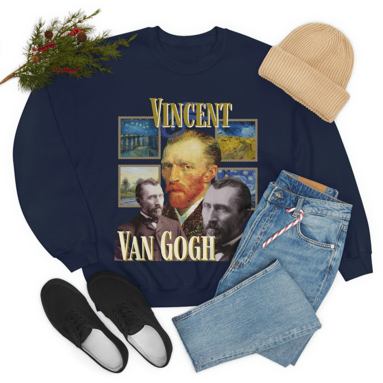 Vincent Van Gogh Sweatshirt, Y2K Style Bootleg Famous Post-Impressionish Artist Fan Retro Pullover Crewneck, Artist Gift