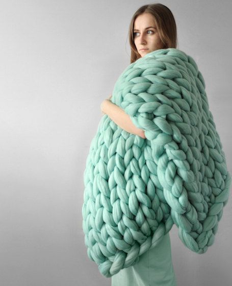 Chunky Nordic Thick Wool Hand-woven Blanket