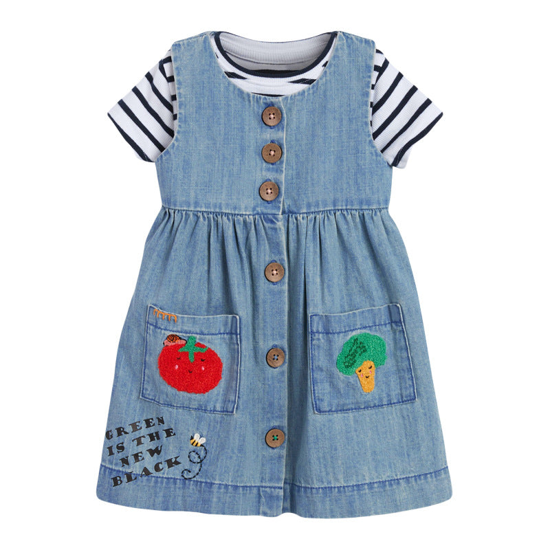 Summer New Style European And American Children'S Clothing Brand Children'S Skirt Cotton Sleeveless Girls Dress