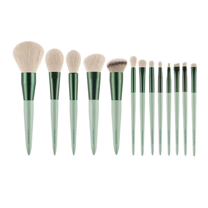 Beauty Tools Green 13pcs Makeup Brush Set Foundation Brush Eye Brush