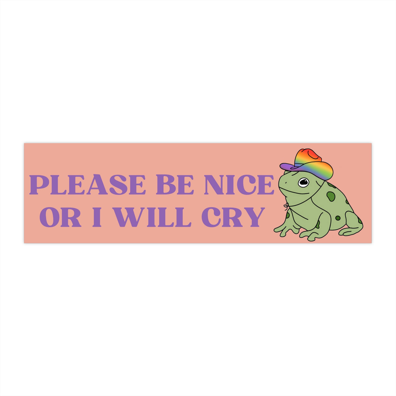 Please Be Nice Frog Bumper Sticker