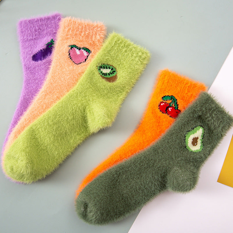 Colorful Mink Velvet Tube Socks