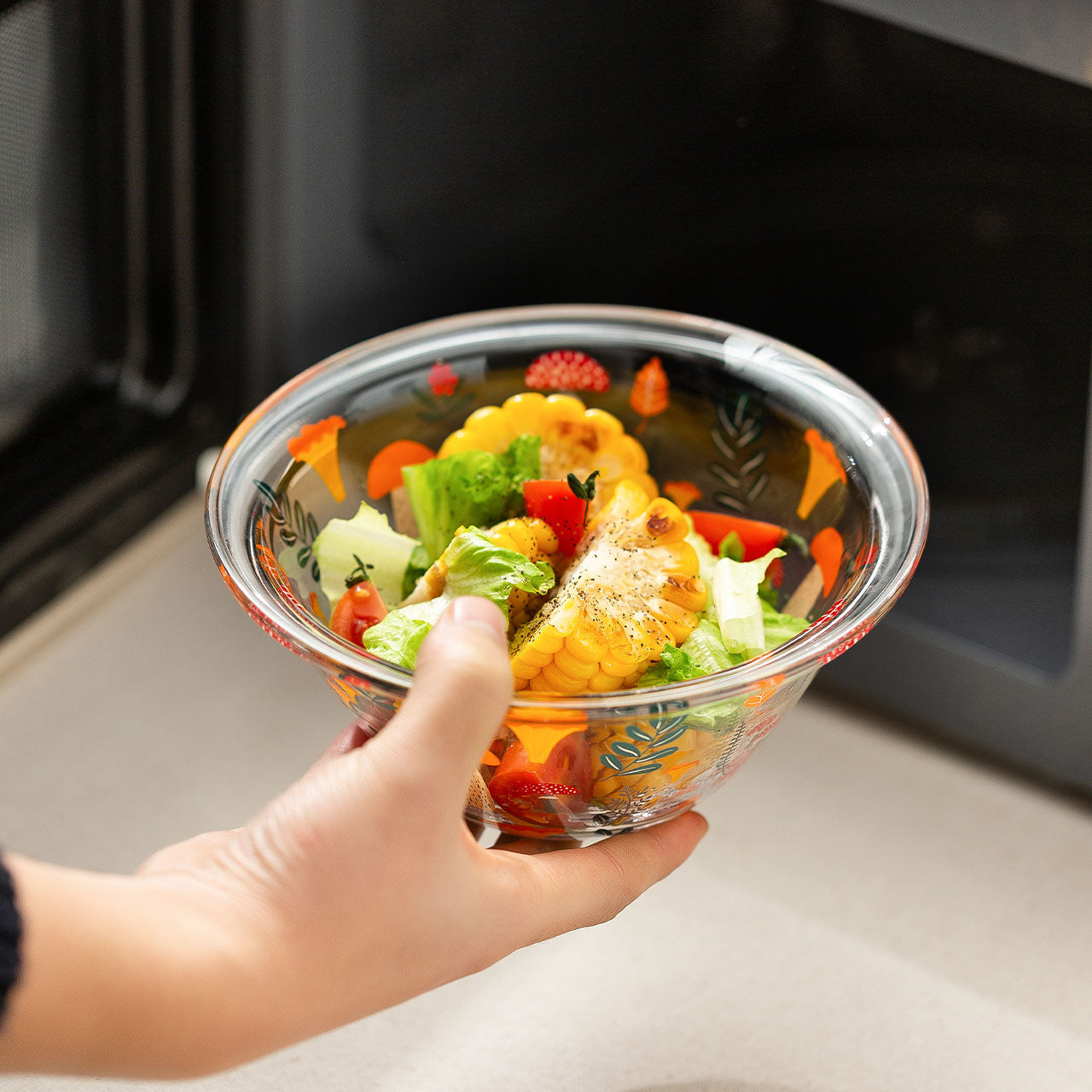 Transparent Glass Bowl Cute Home Salad Fruit Bowl