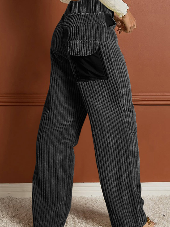Ribbed Longline Loose Pocketed Pants