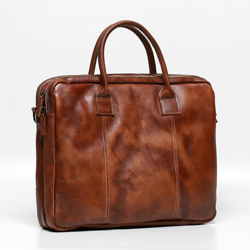 Retro Leather Men's Bag Handbag Top Layer Of Cowhide One-shoulder