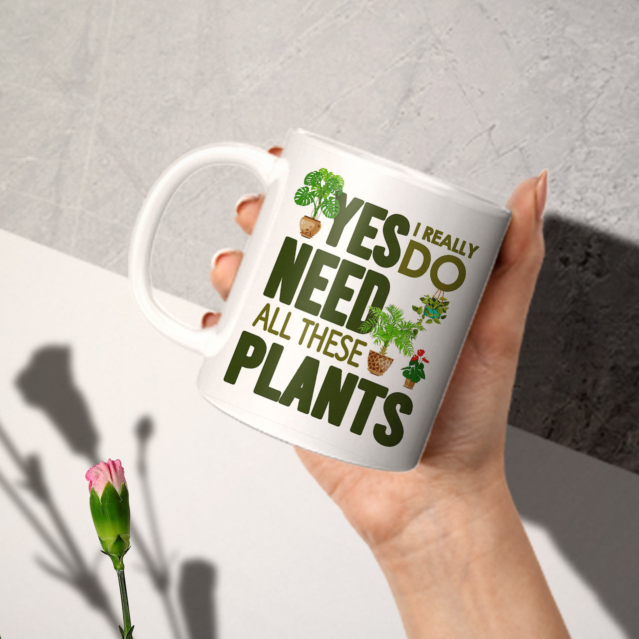 Botanical Ceramic Coffee White Mug