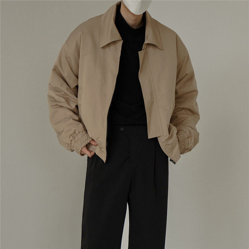 Men's Work Clothes Lapel Trench Jacket