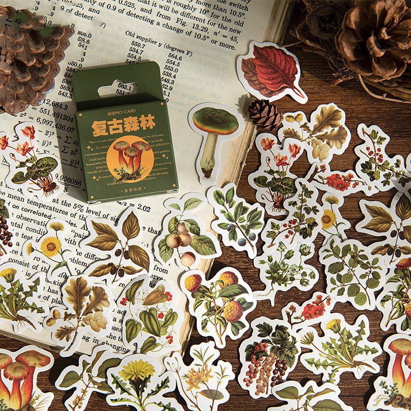 Boxed Stickers Retro Forest Plant Pocket Book