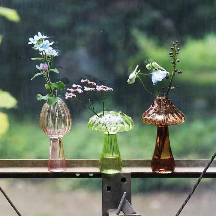 Household Glass Mushroom Vase Aromatherapy Bottle