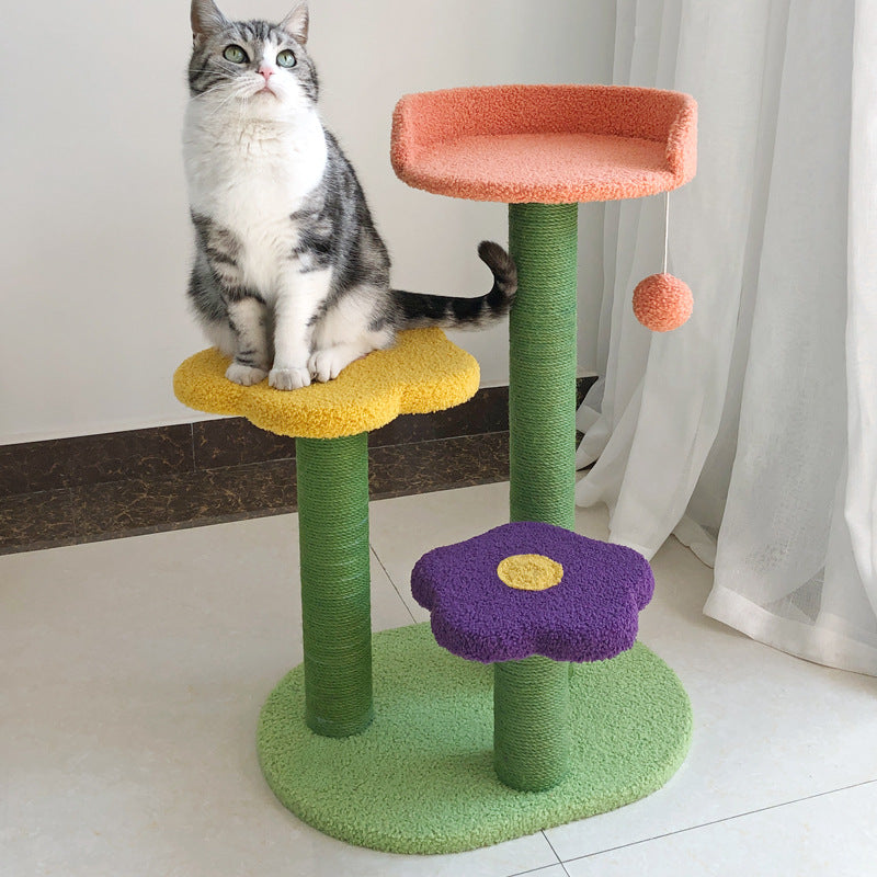 Cat Flower Tower Cat Scratch Board Wear-resistant Cat Climbing Tree