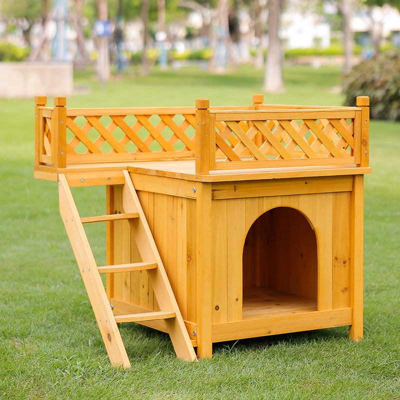 Solid Wood Removable And Washable Outdoor Two-layer Climbing Frame Dog Cat House