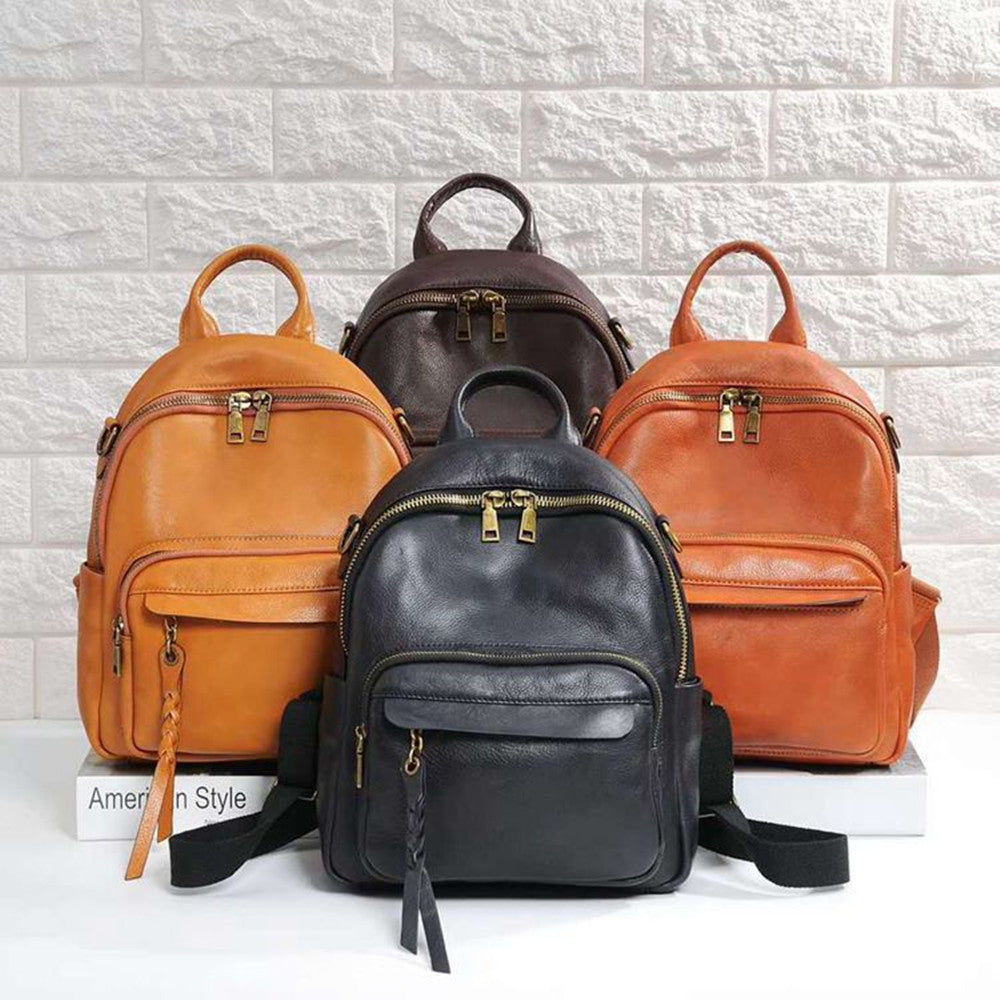 Retro Soft Leather Fashion Backpack