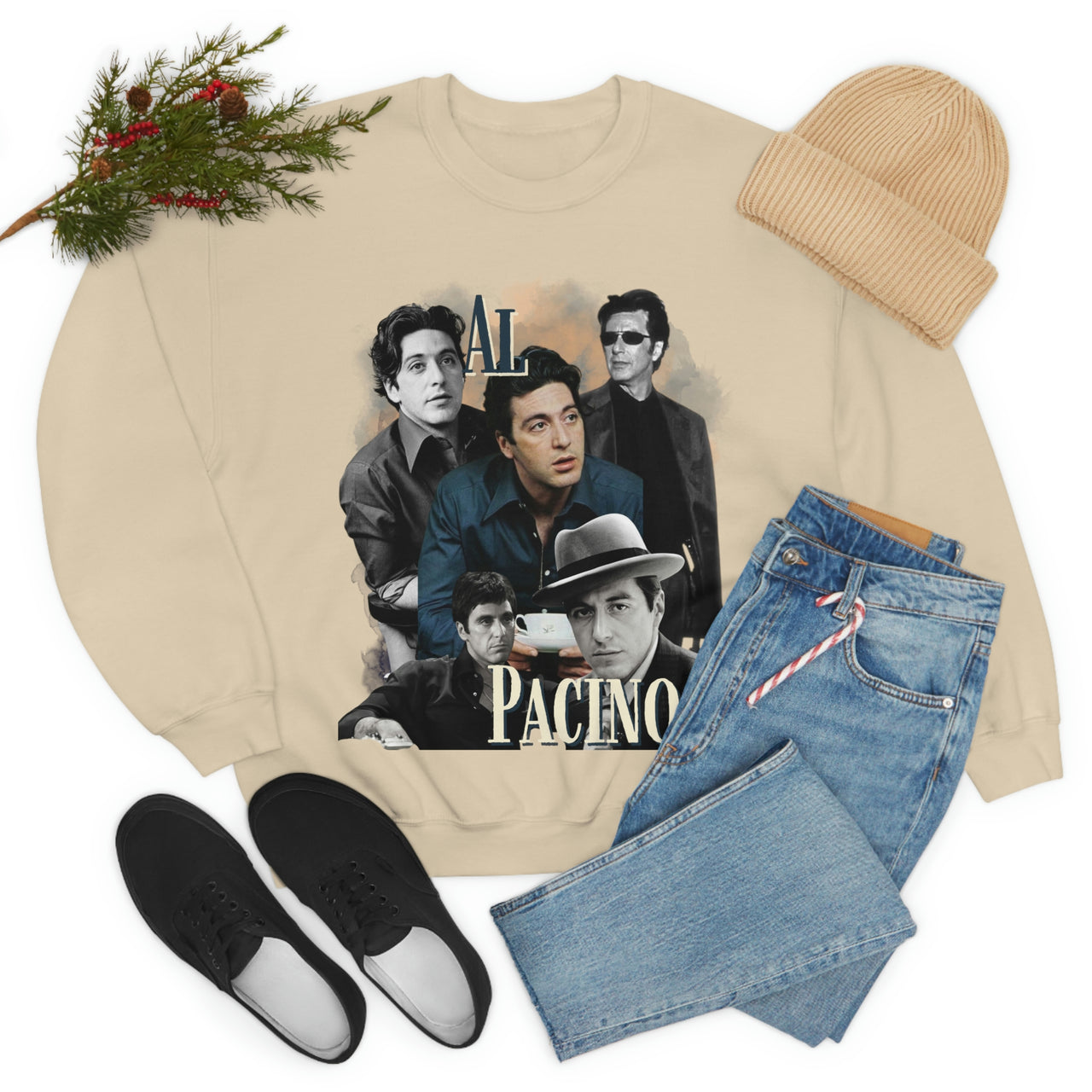 Al Pacino Sweatshirt, 90s Rap Style Bootleg The Godfather Pullover Crewneck, Scarface Movie Fan Gift